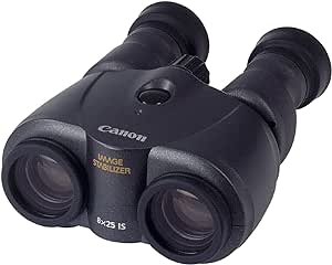 canon 佳能 7562a019 8 x 25 is 图像稳定双筒望远镜 ( 配有目镜盖 颈带 软壳 1x cr123a 锂电池 ) – 黑色